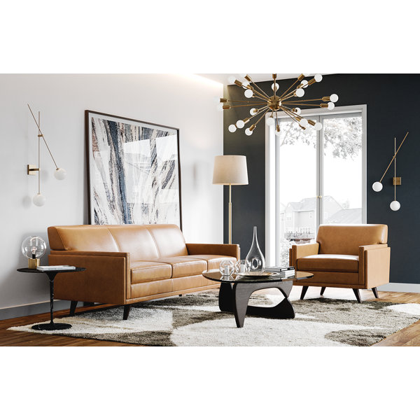 Moroni Milo 2 Piece Genuine Leather Configurable Living Room Set